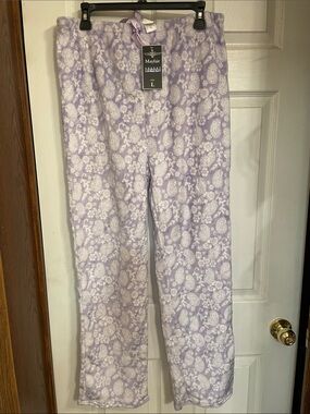 Lavender Paisley Plush Pajama Pants - L